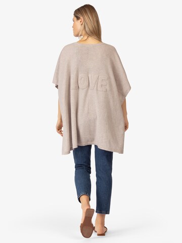 Rainbow Cashmere Cape in Beige