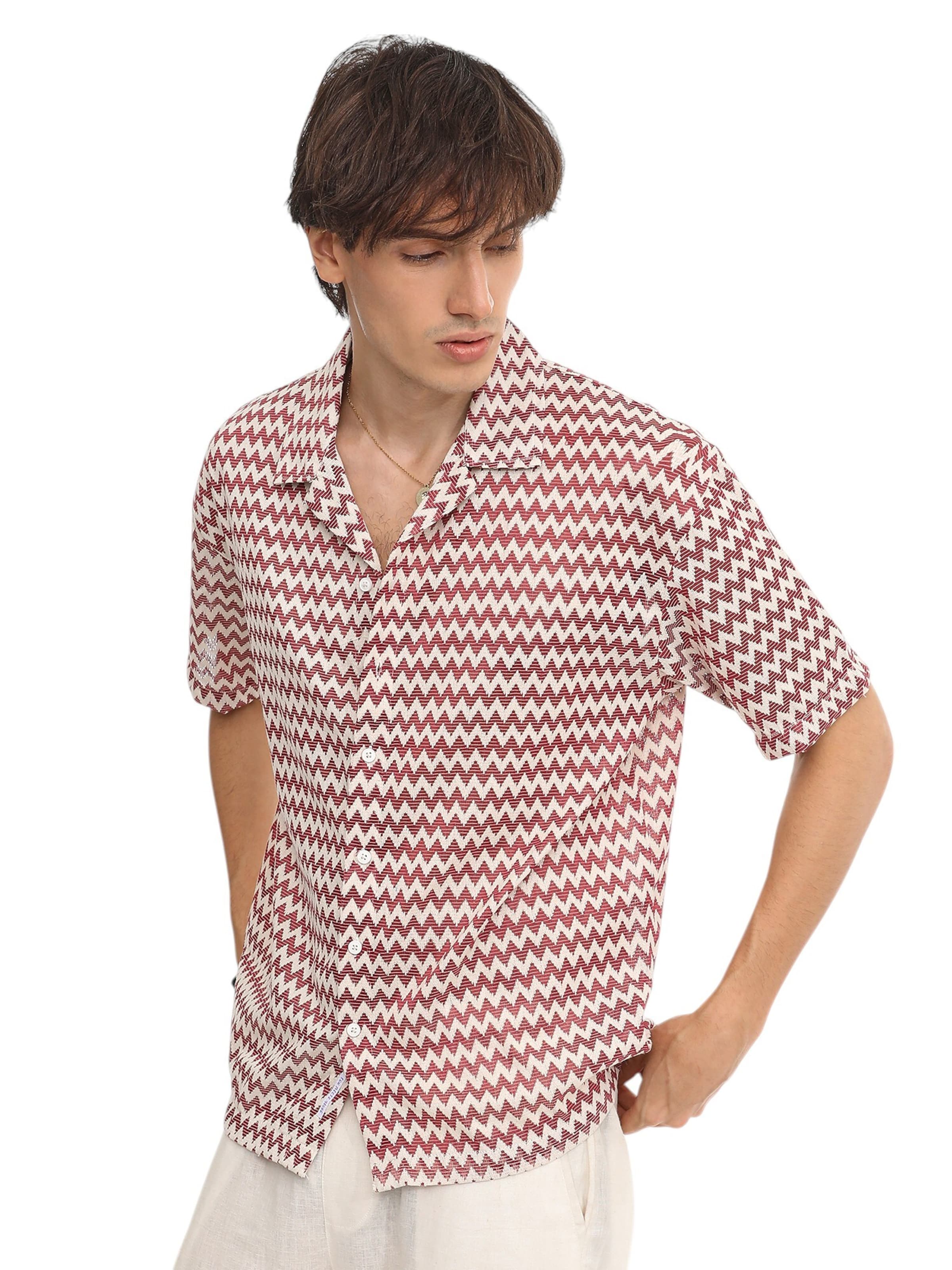 Campus Sutra Knit Cardigan 'Zillah' in Red