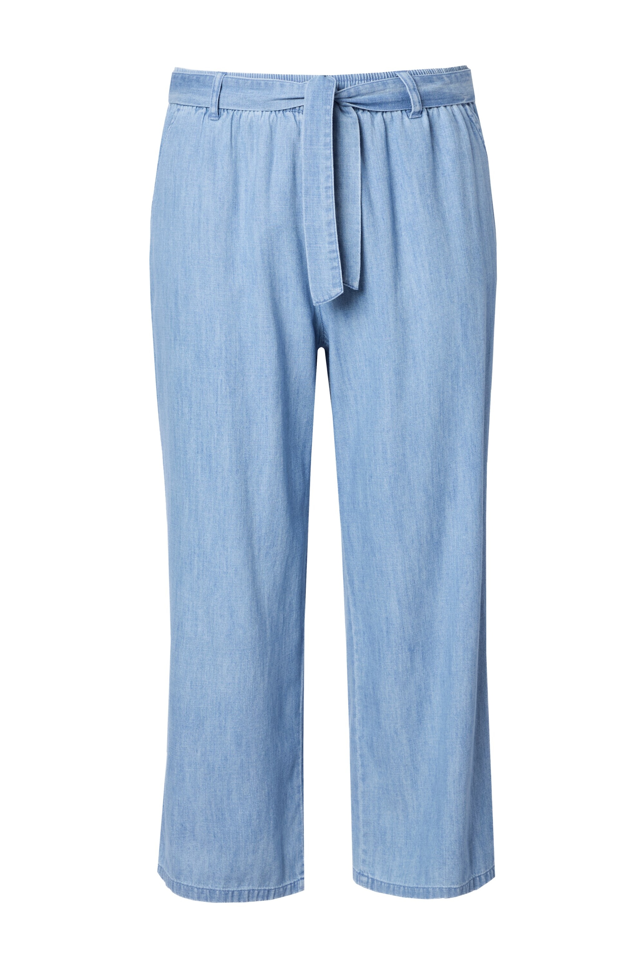 Ulla Popken Wide leg Broek in Blauw: voorkant
