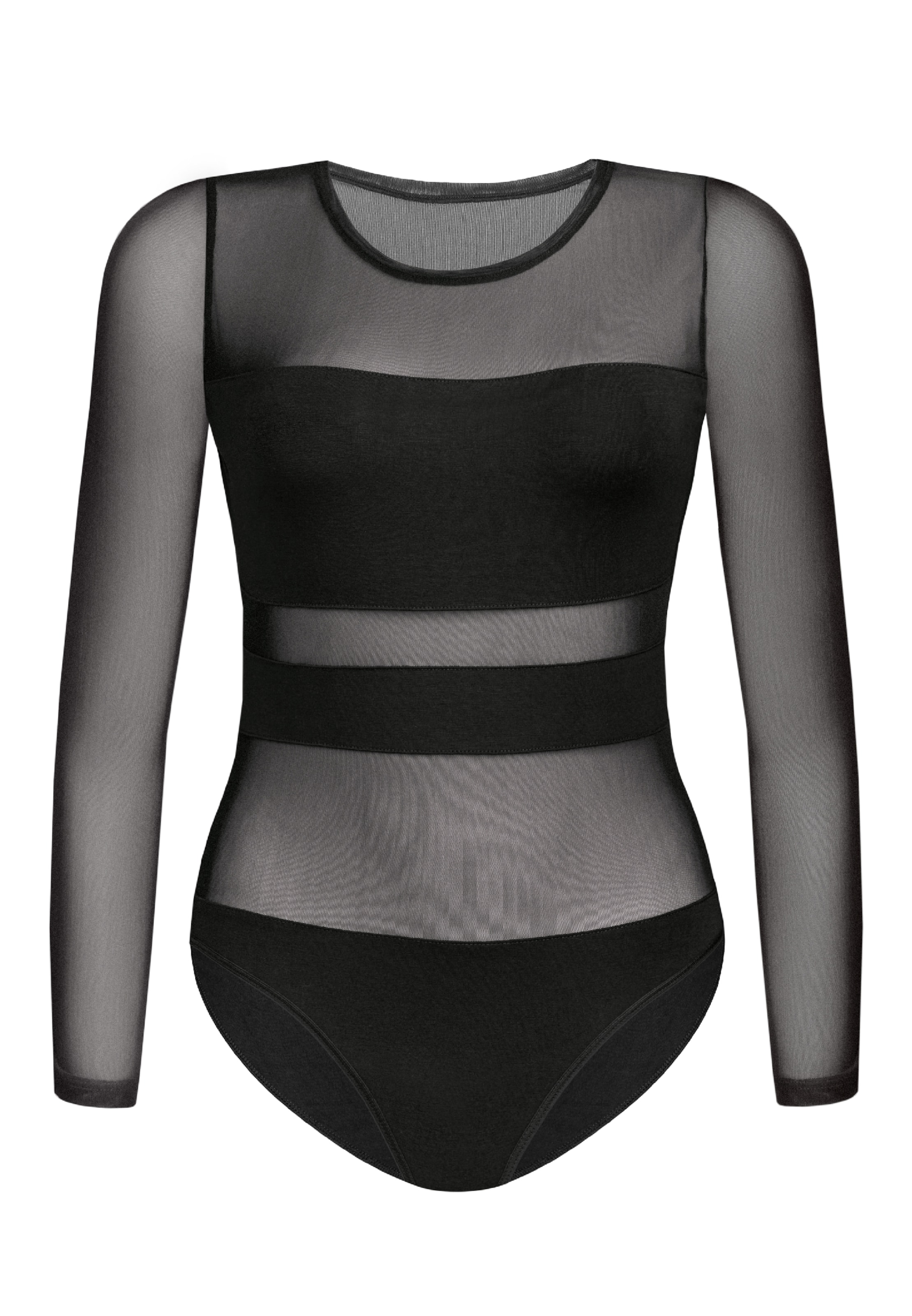 TEYLI Koszula body w kolorze czarny: przód