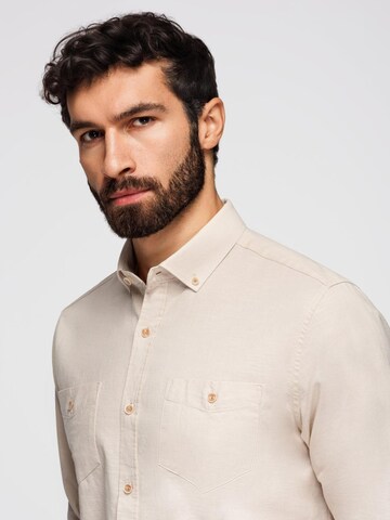 Regular fit Camicia di Ombre in beige
