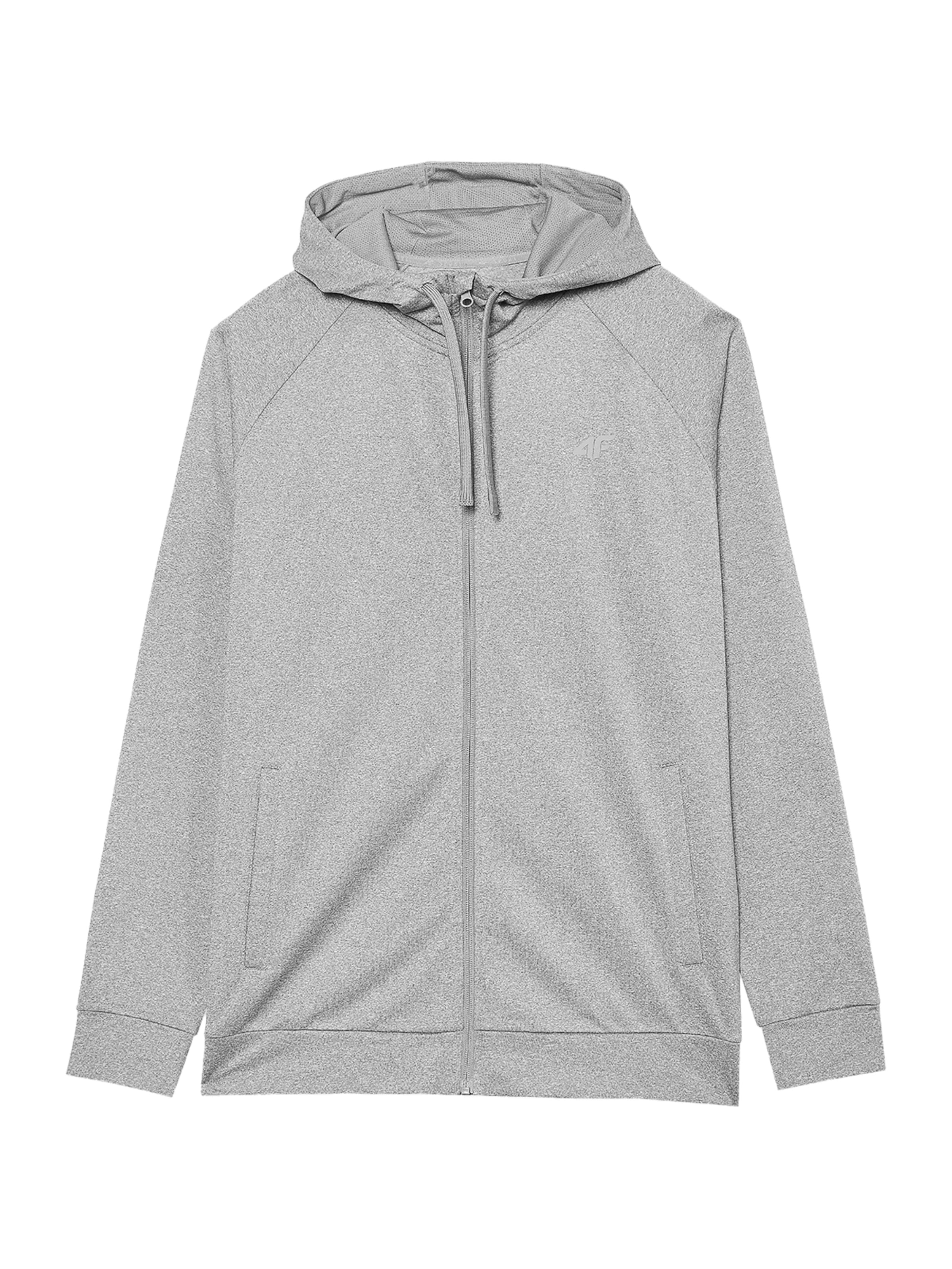 4F Športová mikina so zipsom - Sivá: predná strana