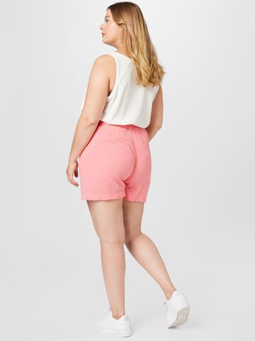 PIECES Curve Regular Pants 'Stina' in Pink