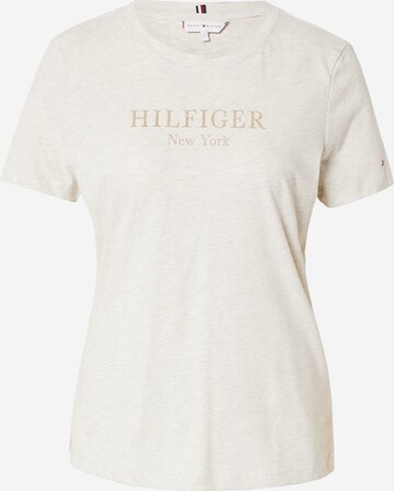 T-shirt TOMMY HILFIGER en beige : devant