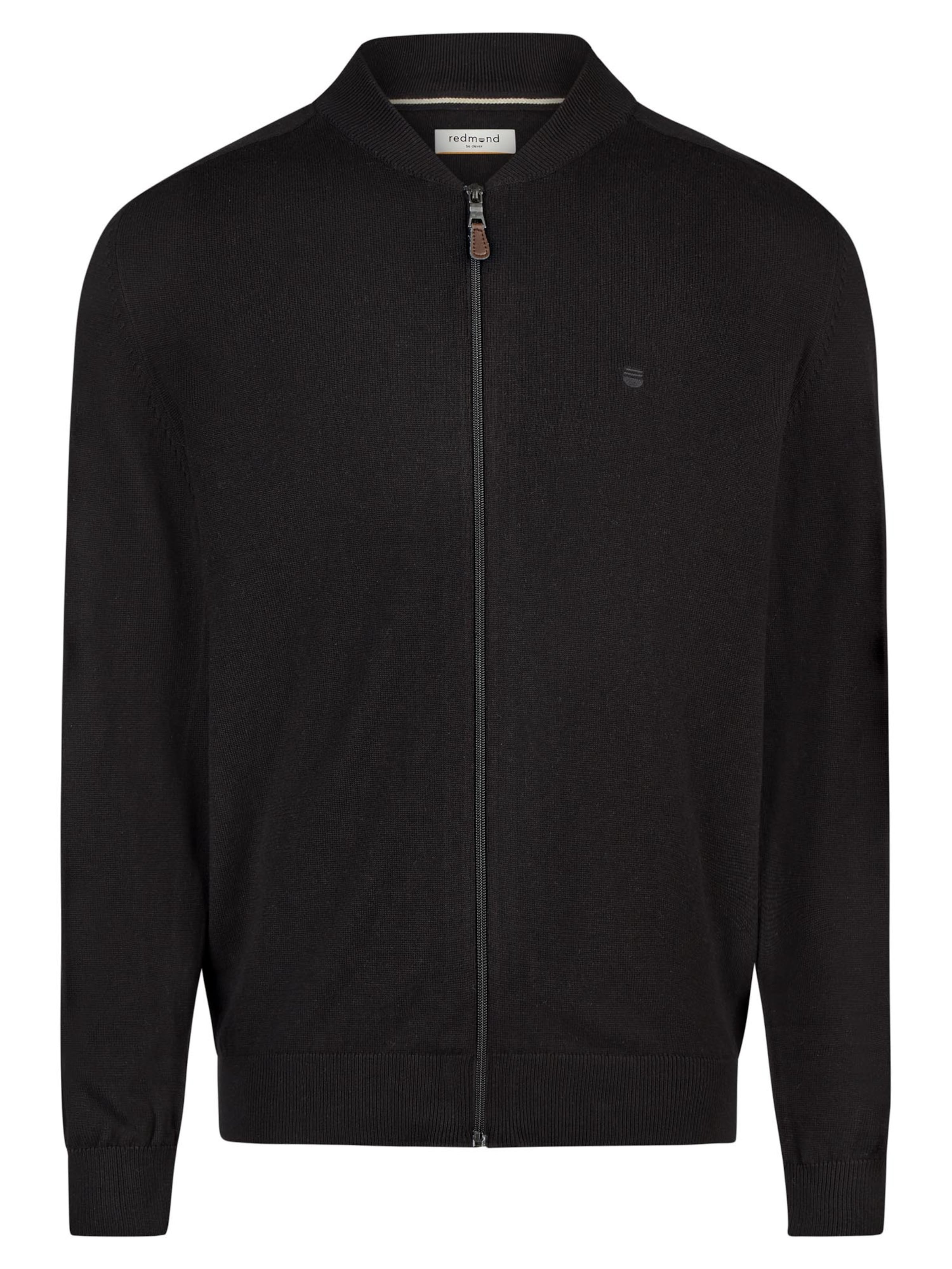 redmond Strickjacke 'Basic'‌‌‌‌‌‌ in Schwarz: Vorderseite