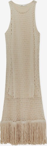 Pull&Bear Knitted dress in Beige: front