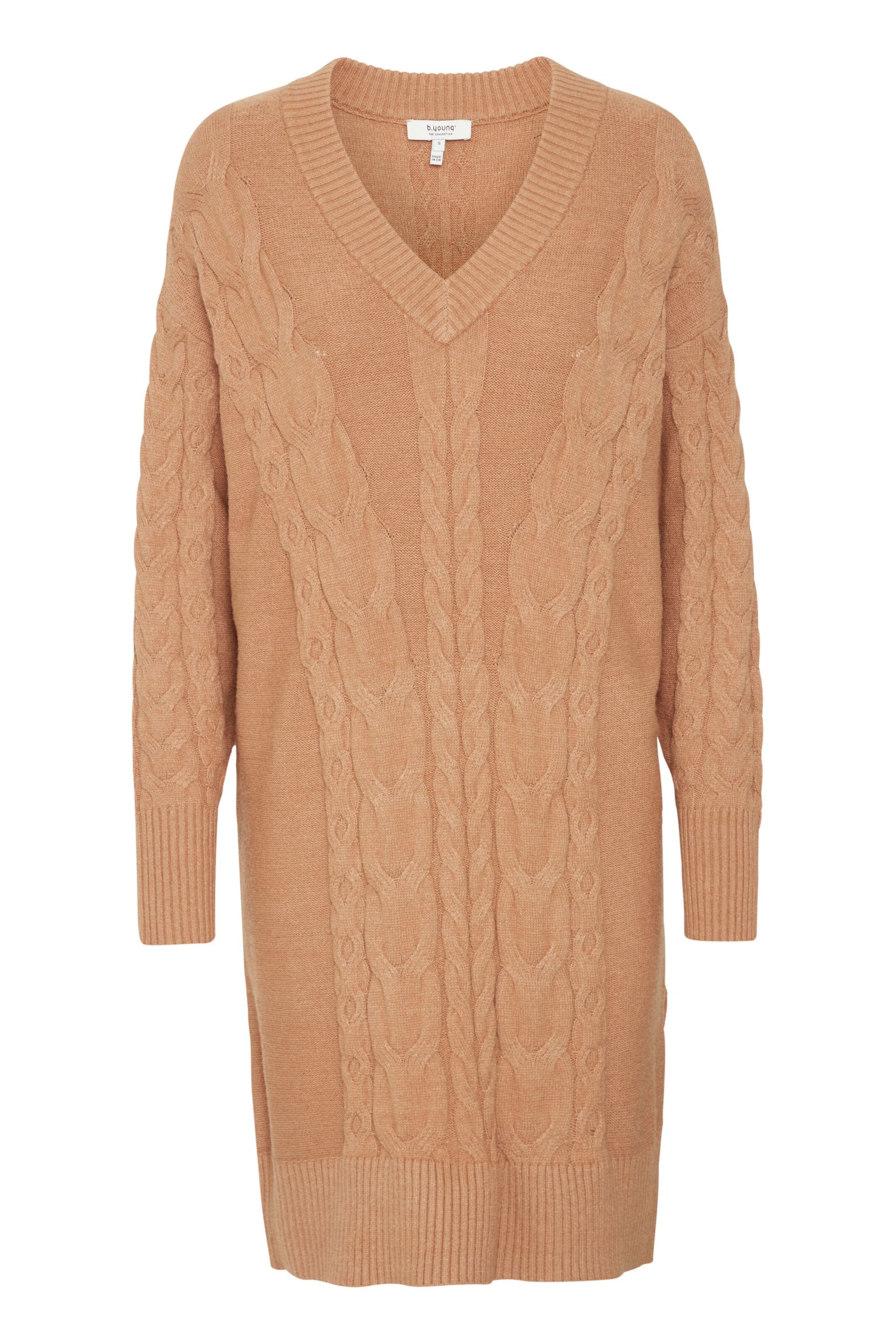 b.young Gebreide jurk 'Milo' in Bruin: voorkant