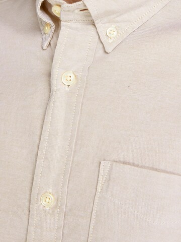 JACK & JONES Regular fit Button Up Shirt 'Brook' in Beige