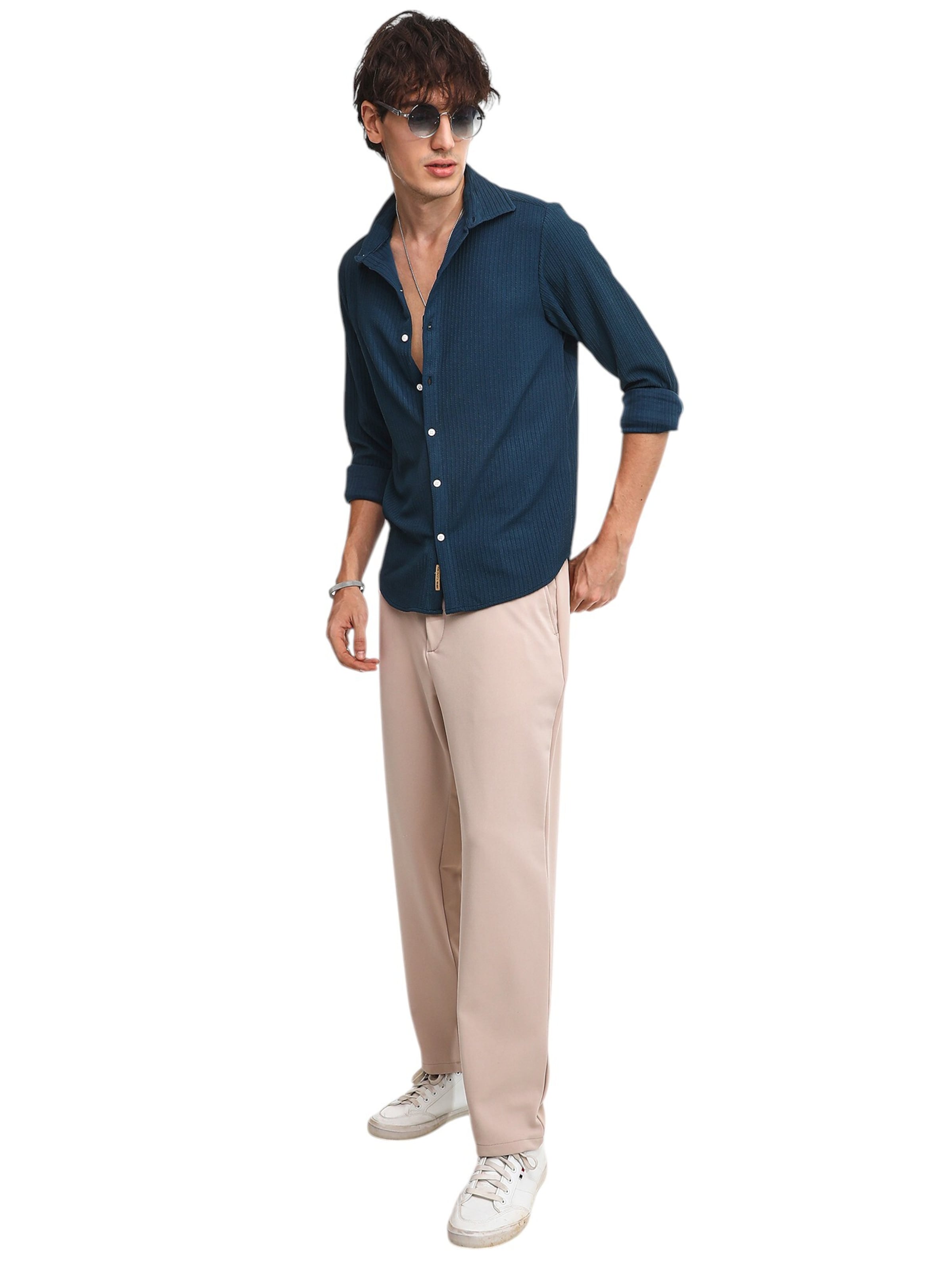 Campus Sutra Rovný strih Košeľa 'Tierra' - Modrá