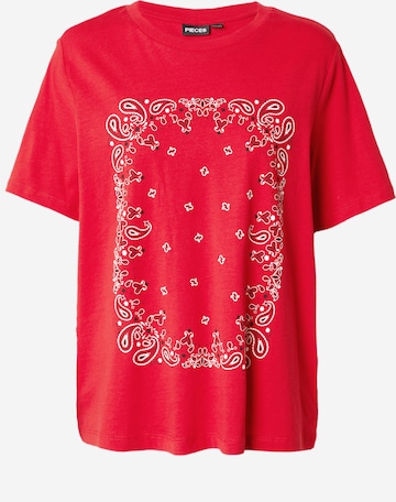 PIECES Shirt 'PCADDYSAN' in Red: front