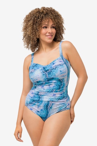 Bustier Maillot de bain Ulla Popken en bleu : devant