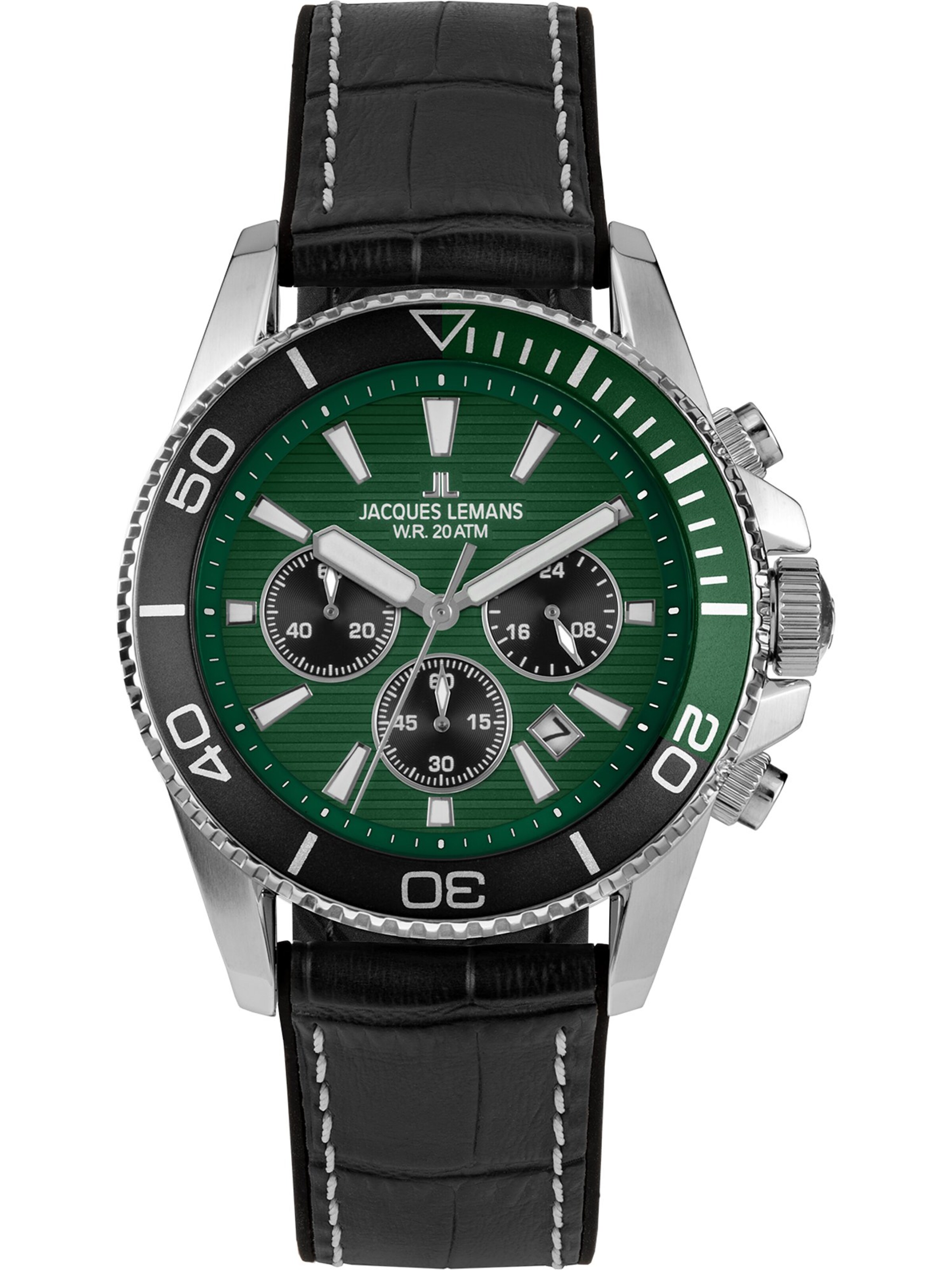 Jacques Lemans Analog Watch in Green: front