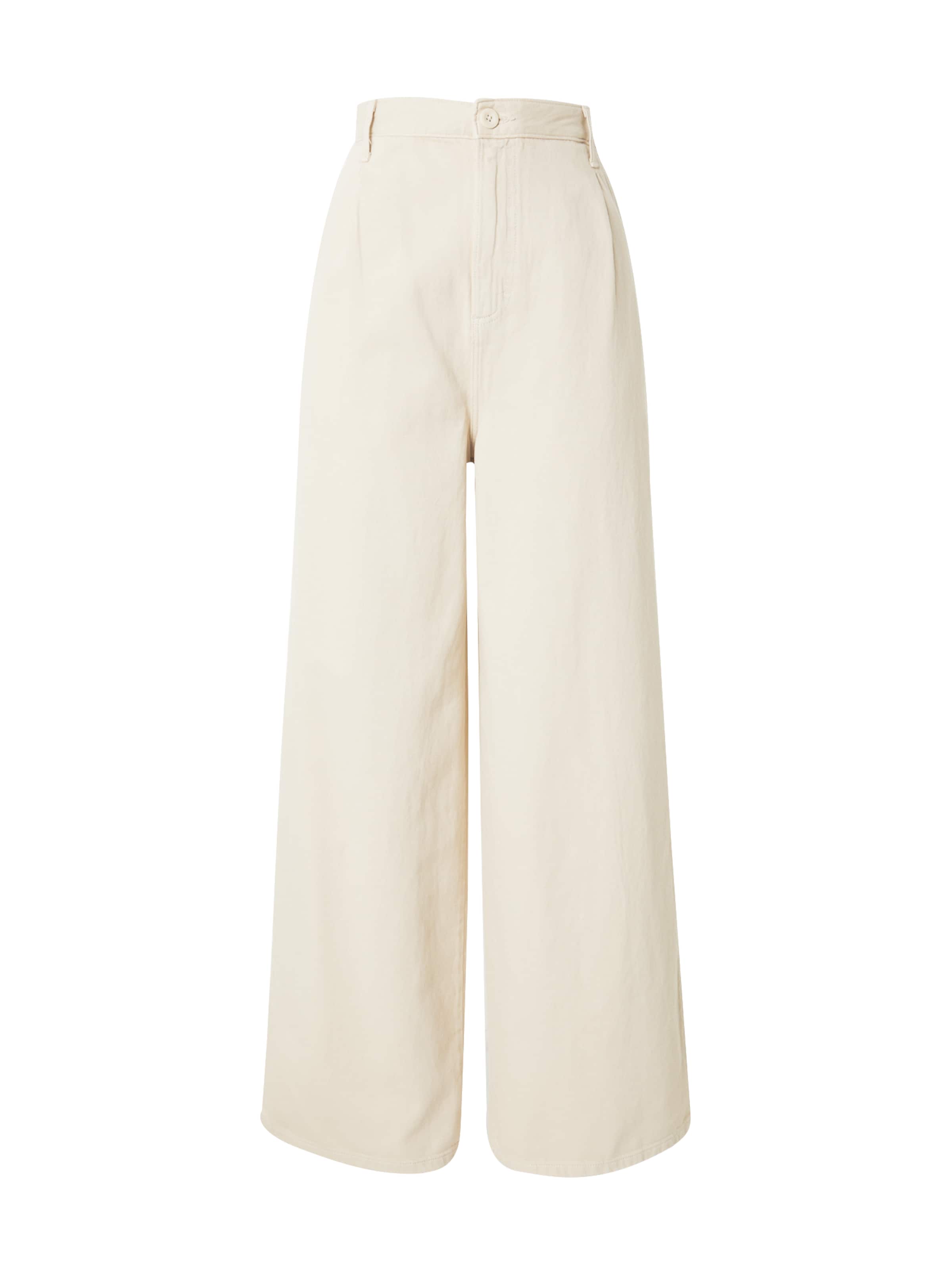 Wide leg Pantaloni con pieghe di Lee in beige: frontale