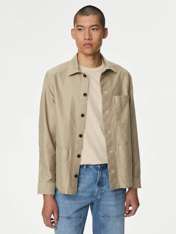 Marks & Spencer Regular fit Overhemd in Beige: voorkant