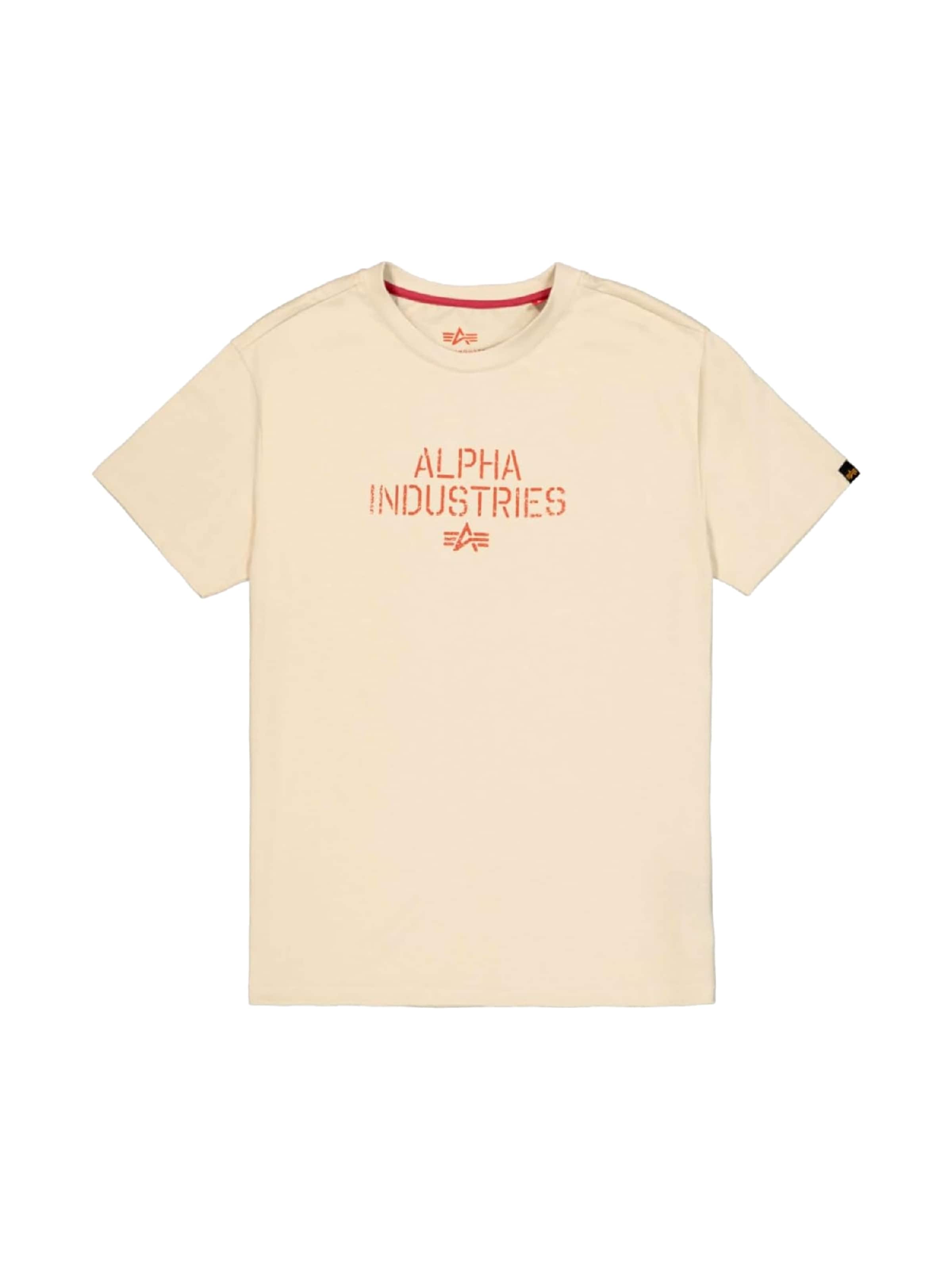 ALPHA INDUSTRIES Shirt in XXXL in de kleur Beige, Productweergave