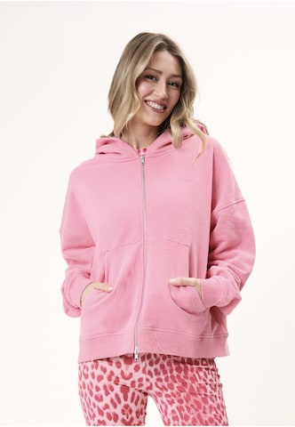 OH APRIL - Sudadera con cremallera 'Flower' en rosa: frente