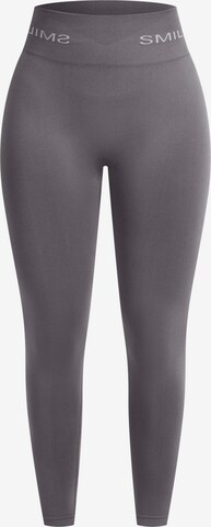 Smilodox Skinny Sportbroek 'Azura' in Grijs: voorkant