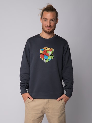 Watapparel Sweatshirt ' Pixel Zauberwürfel ' in Grey: front