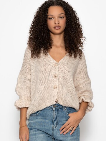 SASSYCLASSY Oversized cardigan in White: front
