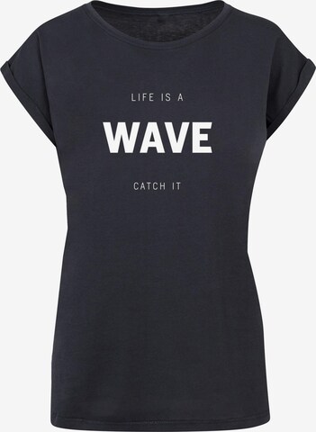 Merchcode Shirt 'Summer - Life Is A Wave' in Blue: front