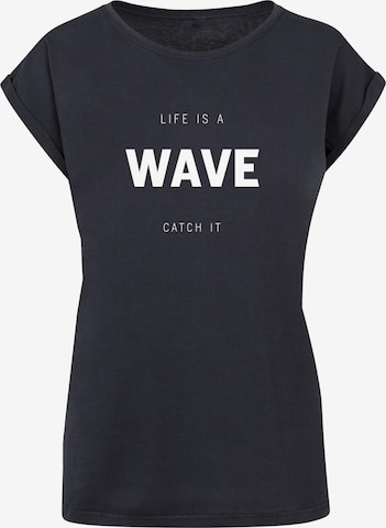 Merchcode Shirt 'Summer - Life Is A Wave' in Blauw: voorkant