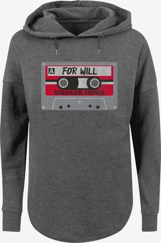 F4NT4STIC Sweatshirt 'Stranger Things Cassette For Will Netflix TV Series' in Grey: front