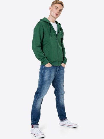 LACOSTE Regular Fit Sweatjacke in Grün