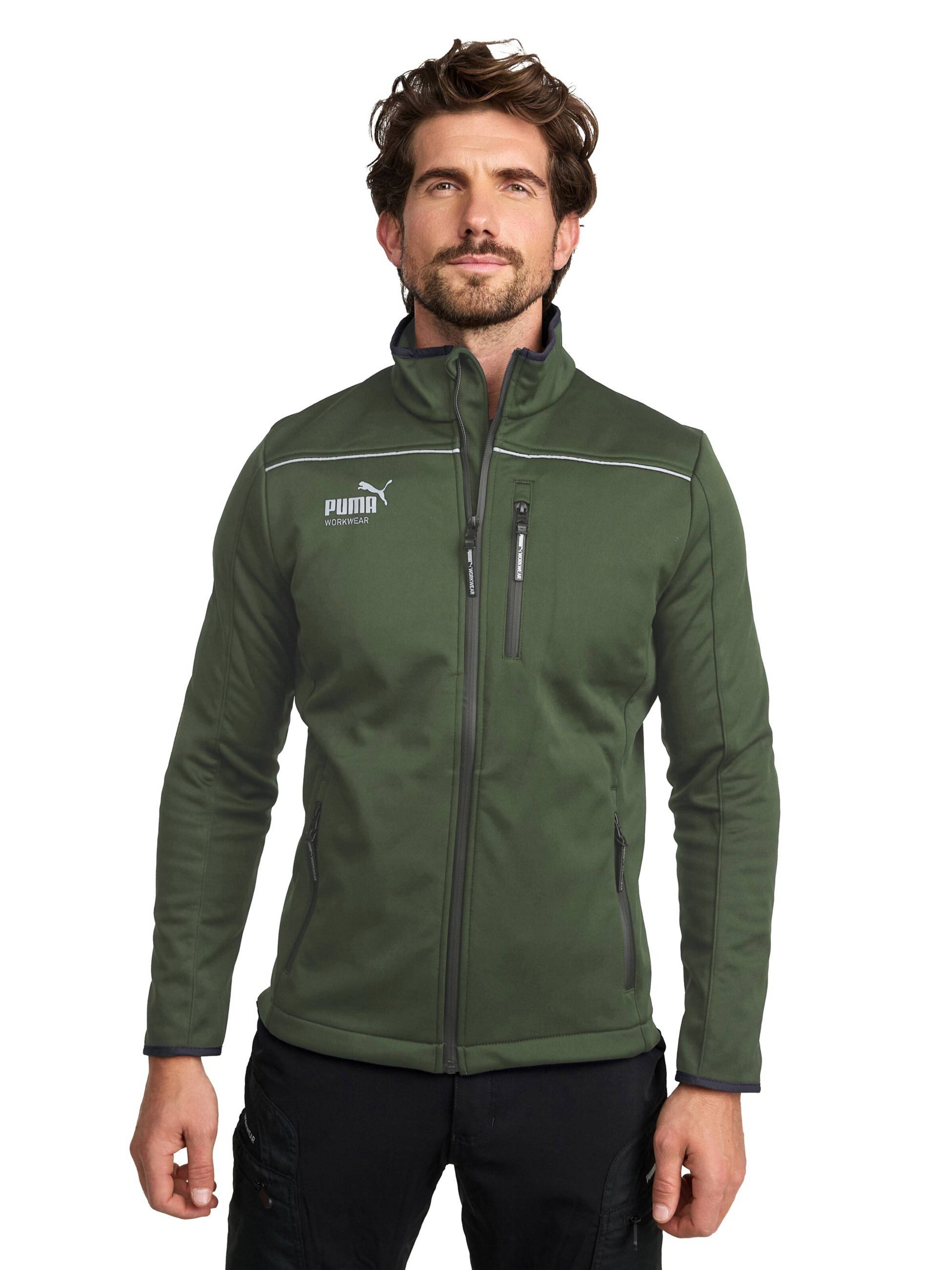 PUMA Workwear Outdoor jacket 'Puma Workwear Essentials Softshelljacke' in Green