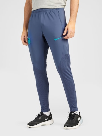 NIKE Slim fit Workout Pants 'FC Barcelona' in Blue: front
