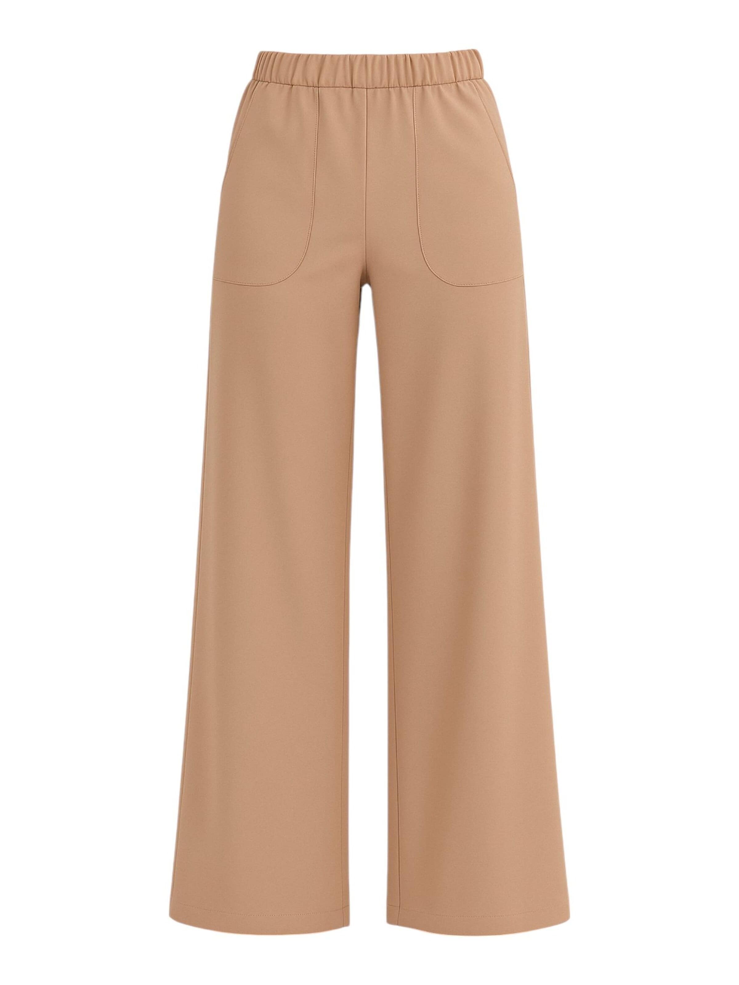 fashionshowcase Wide leg Broek 'ALIN' in Bruin: voorkant