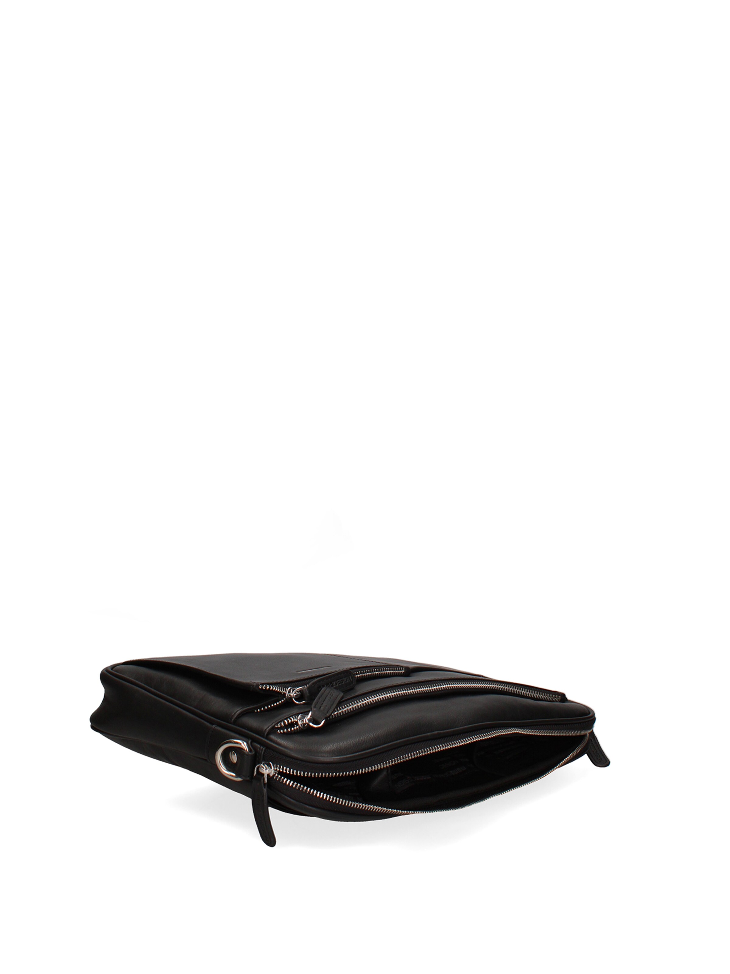 Borsa a tracolla 'Borsa a Tracolla Uomo Momo Design Vera Pelle con Zip' di Momo Design in nero