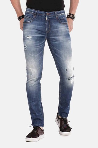 CIPO & BAXX Slimfit Jeans in Blauw: voorkant