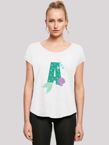 T-shirt 'Disney Alphabet A Is For Ariel' F4NT4STIC en blanc : devant
