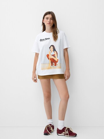 Bershka Tričko – bílá