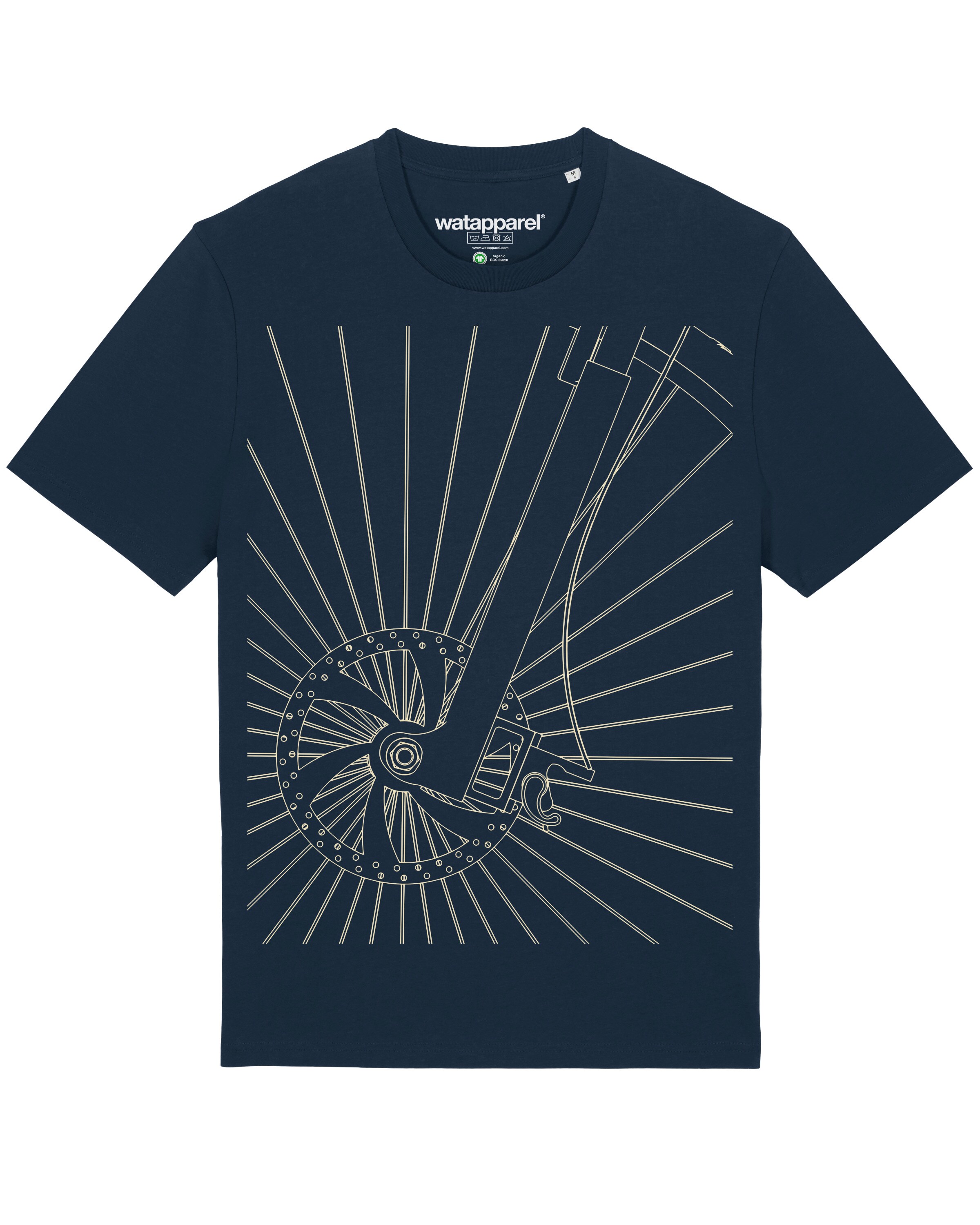Watapparel T-Shirt ' Fahrradspeichen ' in Blau: Vorderseite