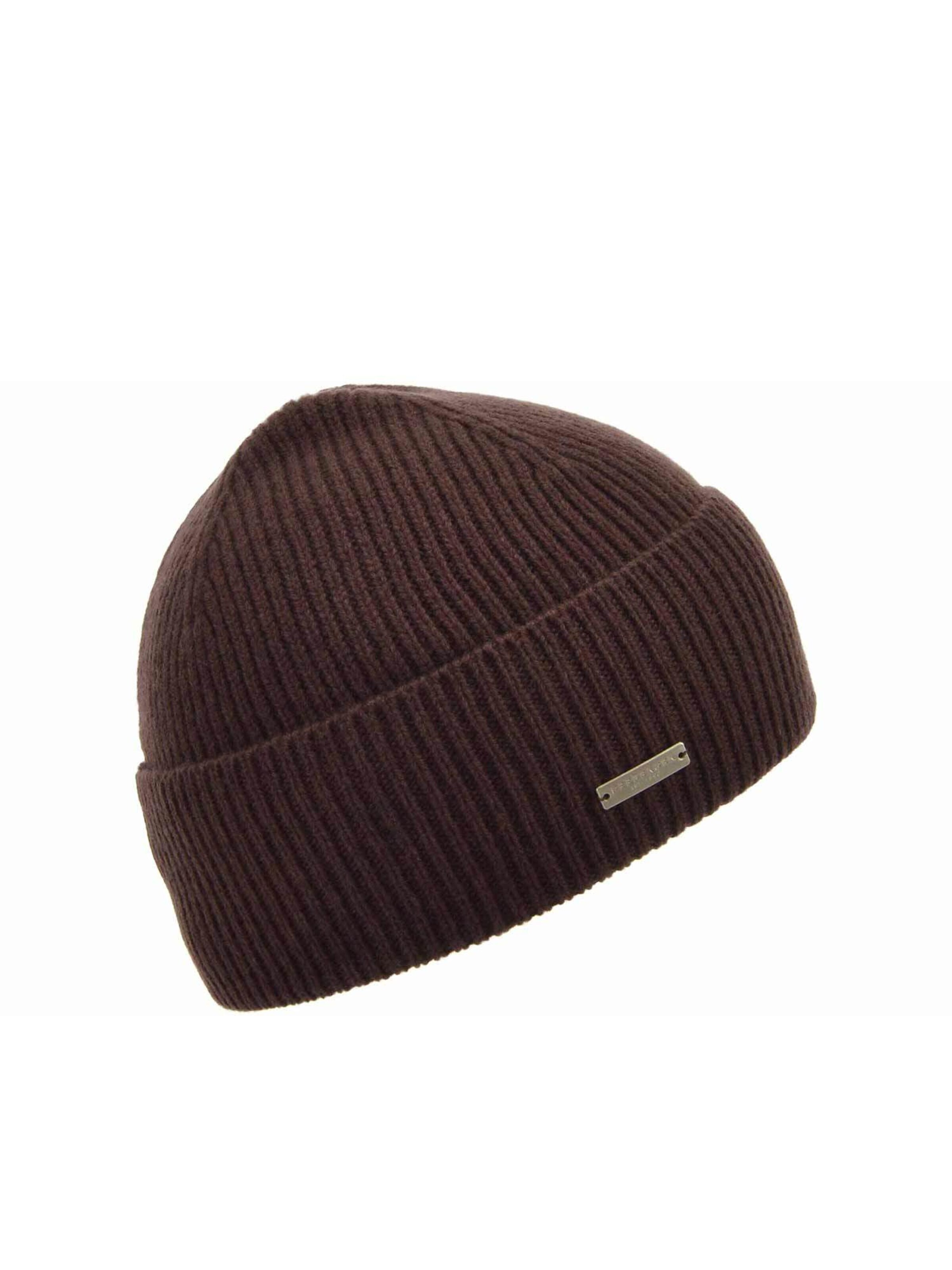 Seeberger Beanie 'Mütze' in Brown: front