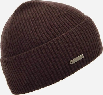 Seeberger Beanie 'Mütze' in Brown: front