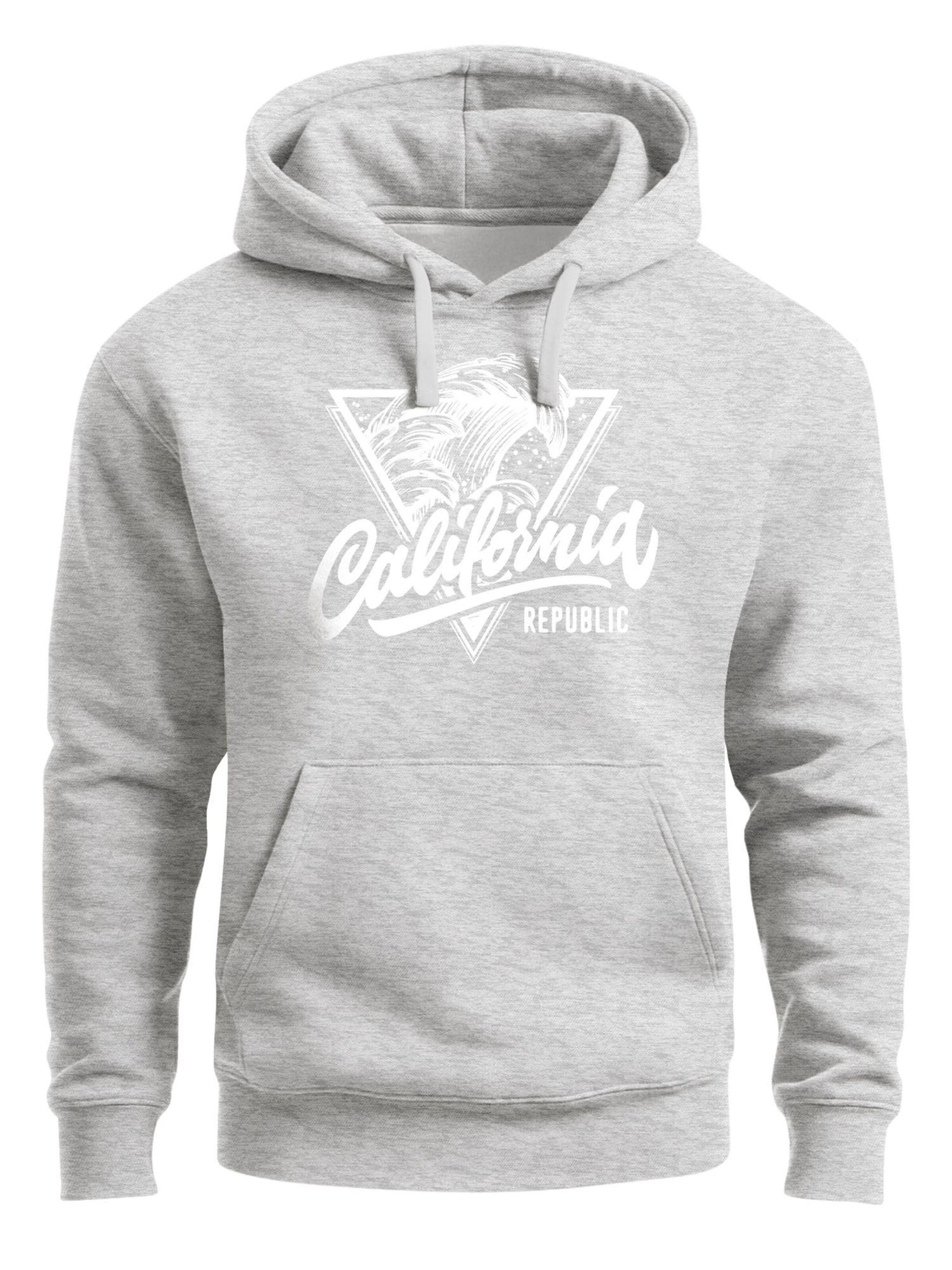 Neverless Sweatshirt 'California Wave' in Grey: front