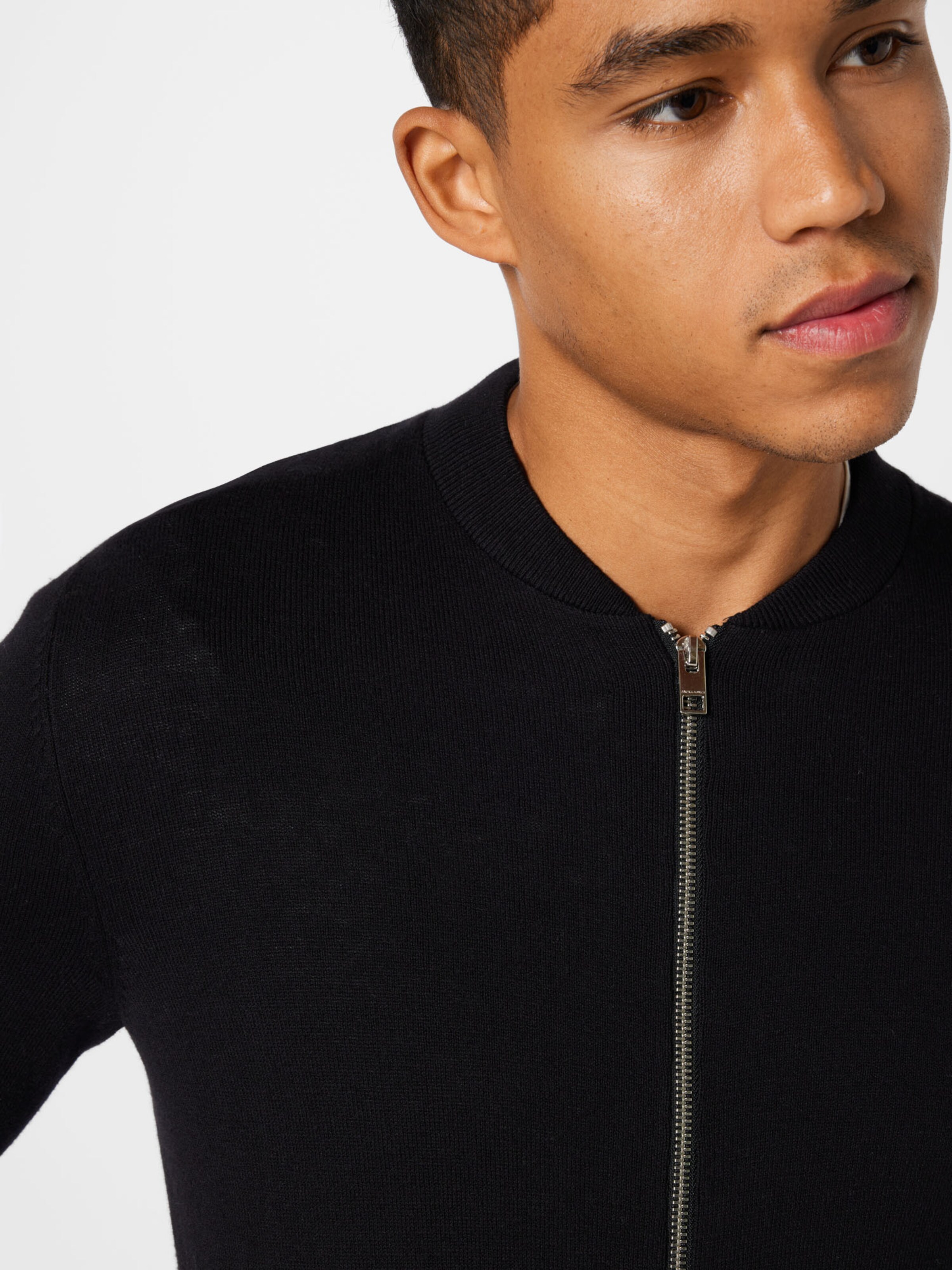 Männer Pullover & Strick JACK & JONES Strickjacke 'EMIL' in Schwarz - PS93113 Männer Pullover & Strick JACK & JONES Strickjacke 'EMIL' in Schwarz - PS93113