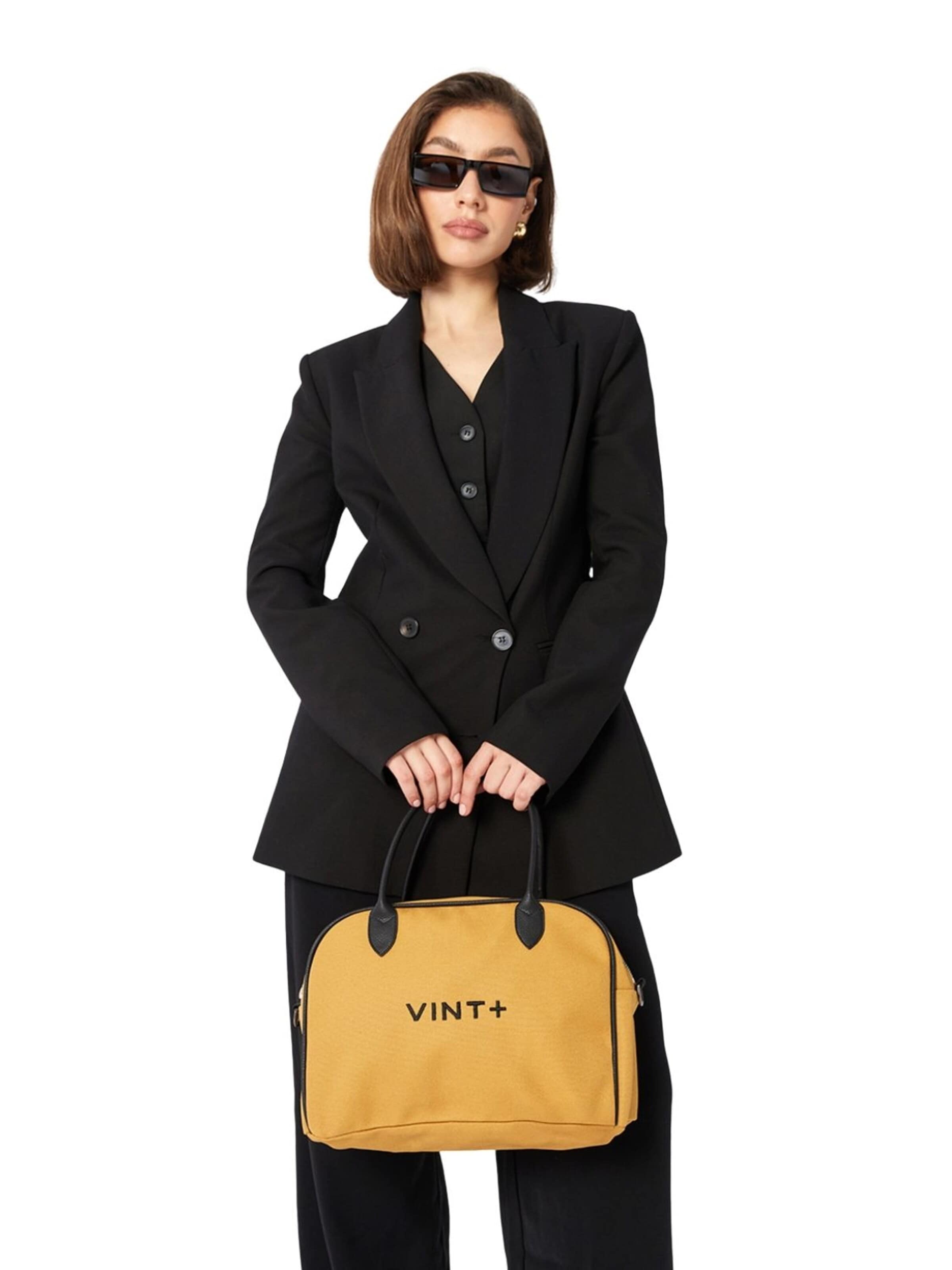 VINT+ Handbag 'Bowling Bag' in Yellow