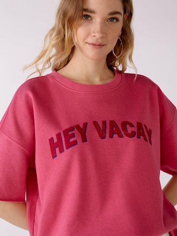 OUI Sweatshirt 'Hey Vacay!' in Roze