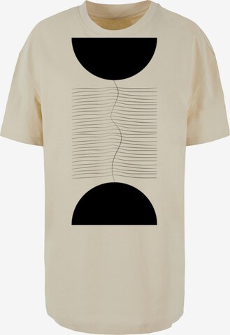 Merchcode T-Shirt 'Abstract Lines' in Beige: Vorderseite