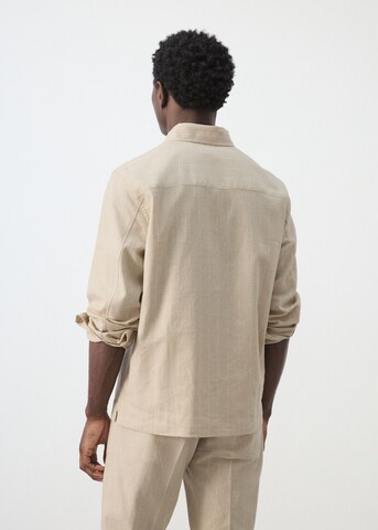 MANGO MAN Regular fit Button Up Shirt 'Rainier' in Beige