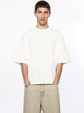 T-Shirt Pull&Bear en blanc : devant