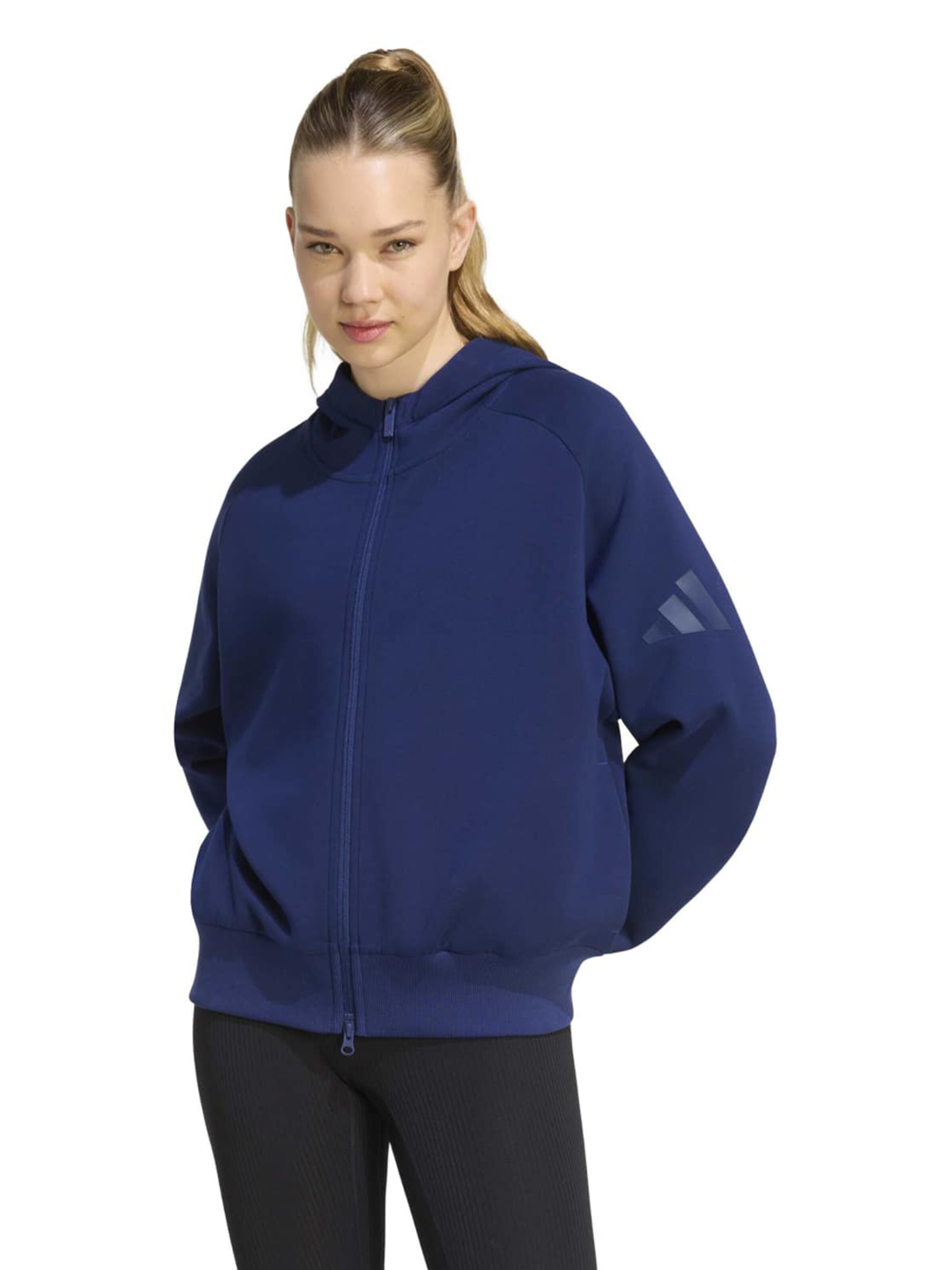 Veste de survêtement 'Soft Lux' ADIDAS SPORTSWEAR en bleu : devant