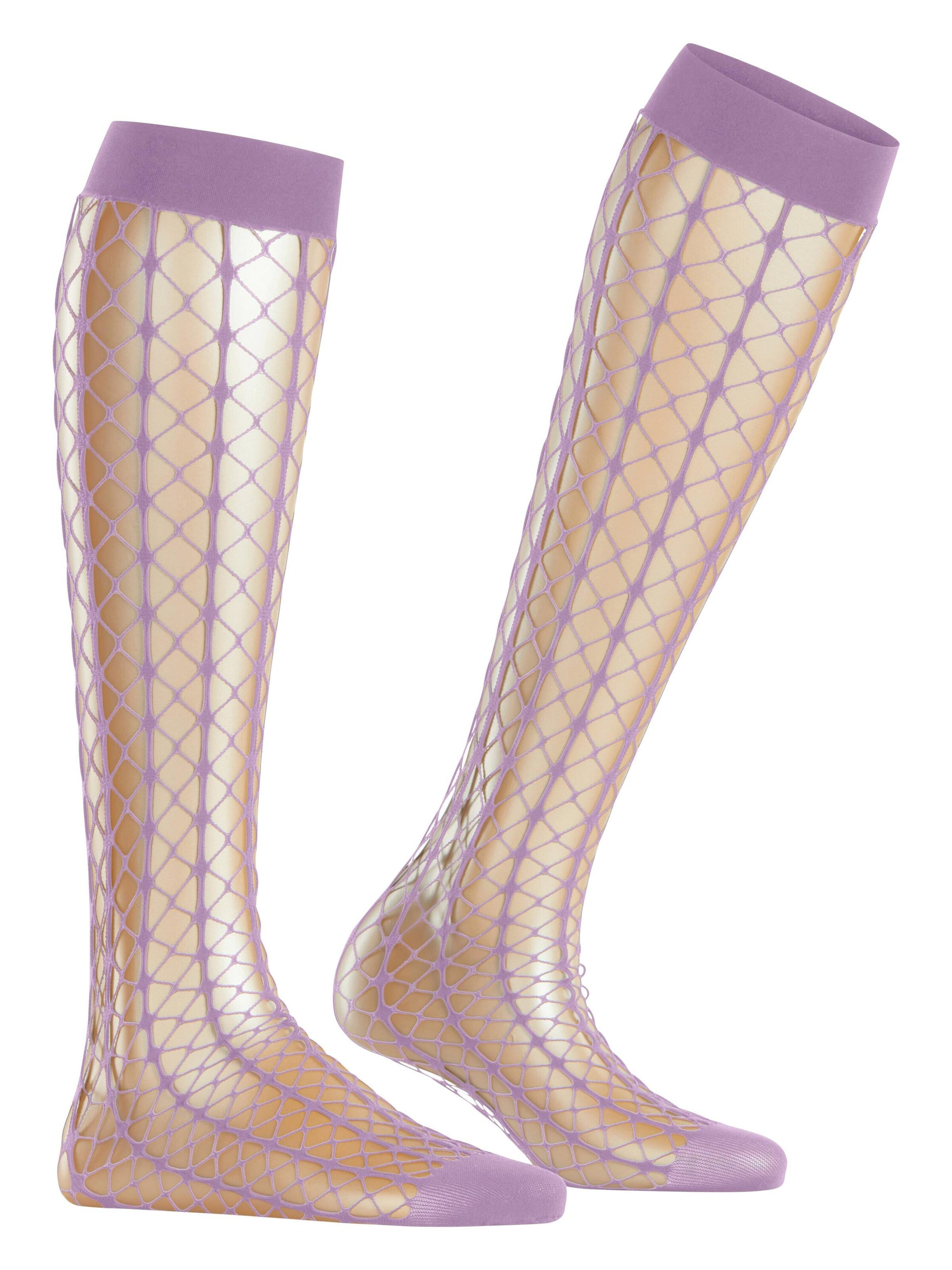 FALKE Overknee Strümpfe 'Paradise Net'‌‌‌‌‌‌ in Lila: Vorderseite