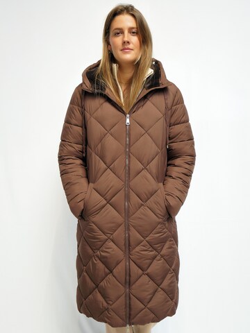 Funk since 1776 Winter Coat 'Steppmantel mit Kapuze' in Brown