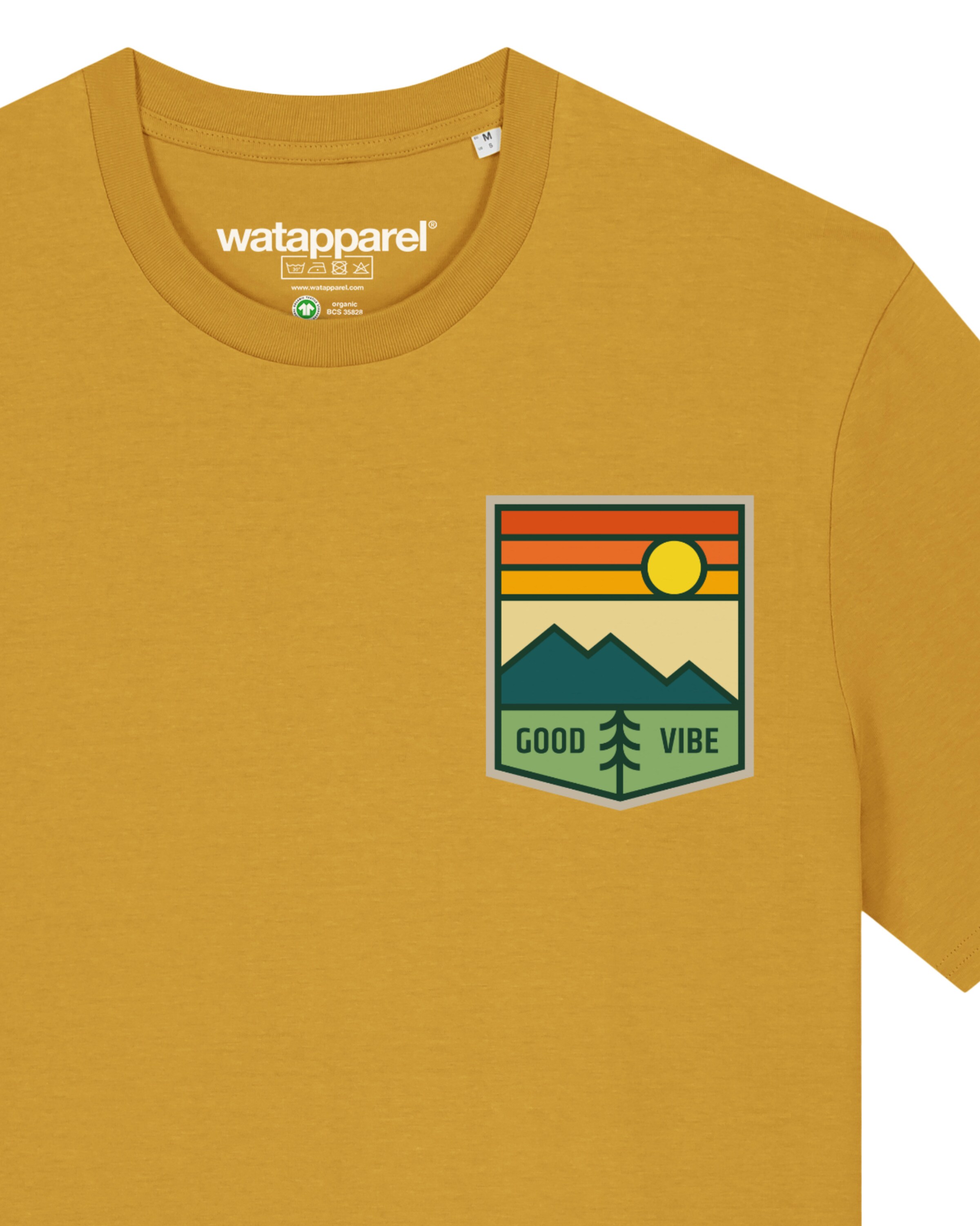 Watapparel Shirt 'Good Vibe' in Geel