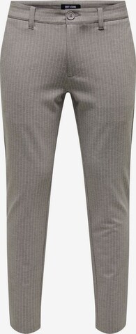 Coupe slim Pantalon chino 'Mark' Only & Sons en gris : devant