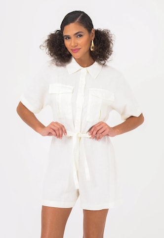 FRESHLIONS Jumpsuit 'Livia' in Wit: voorkant